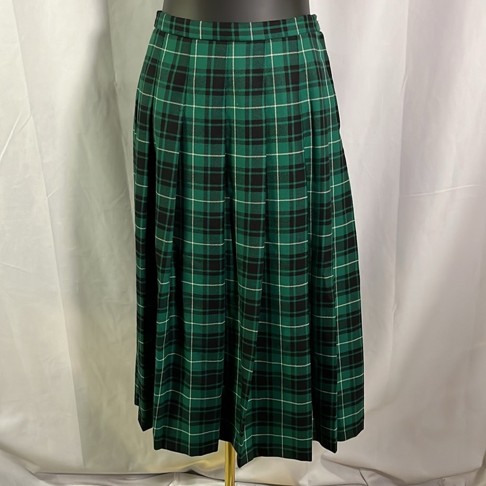 Pendleton Green Plaid Midi Skirt